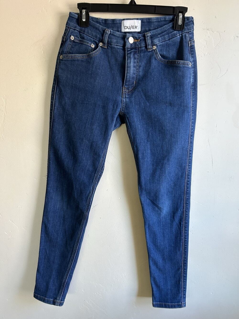 DUER Womens Jeans 27x28 Blue Stretch Slim Skinny Denim WFLK4790